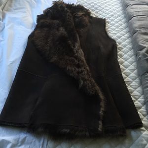 Vince brown shearling vest.  Small